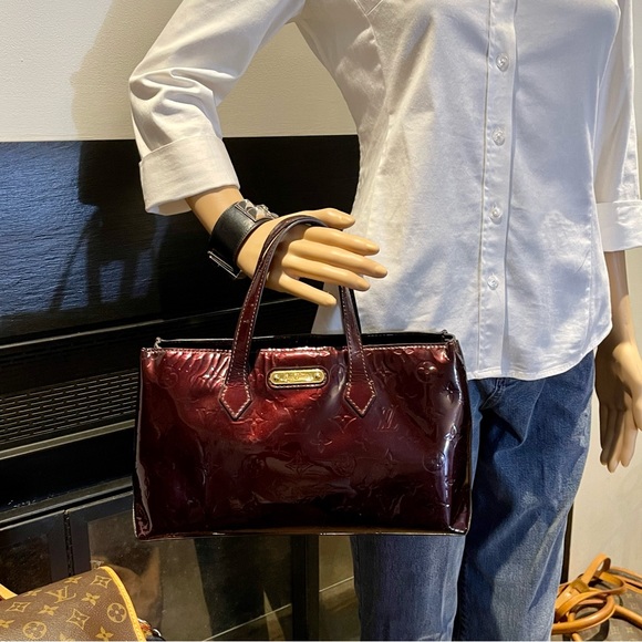 Louis Vuitton Wilshire PM Rouge Fauvist & Vernis Amarante Sarah Wallet Set - Picture 5 of 17